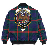 Clan Agnew Modern Tartan Crest Bomber Jacket MQ48 Agnew Modern Tartan Tartan Bomber Jacket